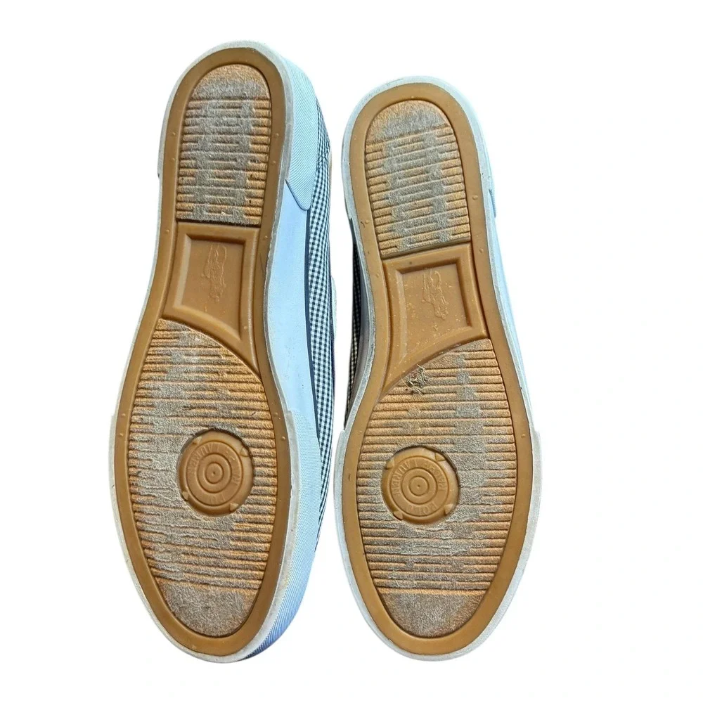 Polo Ralph‎ Lauren Lander Shoes Mens Size 12 Blue Gingham Canvas Boat Casual